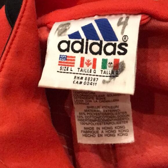 Vintage Adidas Zip Up Jacket - Stripe Logo - Size Large - Picture 3 of 7